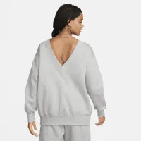 Nike Sportswear Phoenix Fleece женская оверсайз V-Neck свитшот цвет серый