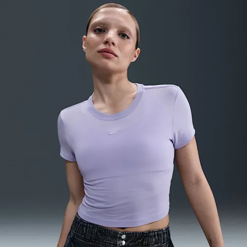 Nike Sportswear Chill Knit женская Cropped футболка цвет фиолетовый