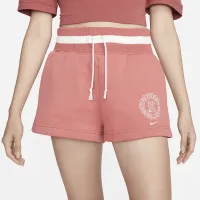 Nike Sportswear Phoenix Fleece Heritage женская С высокой Талией шорты цвет красный