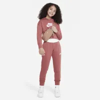 Nike Sportswear Club Big детские (Girls') French Terry Cropped Толстовка с капюшоном цвет красный