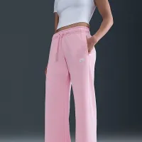 Nike Sportswear Club Fleece женская Mid-Rise Wide-Leg Sweatpants Pink