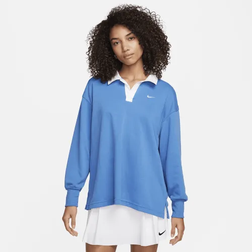 Nike Sportswear Essential женская оверсайз Long-Sleeve Polo синий