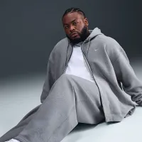 Nike Solo Swoosh чоловічі Fleece Open-Hem Pants колір сірий