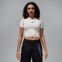 Nike Jordan Rare Air женская Cropped Short-Sleeve футболка цвет белый