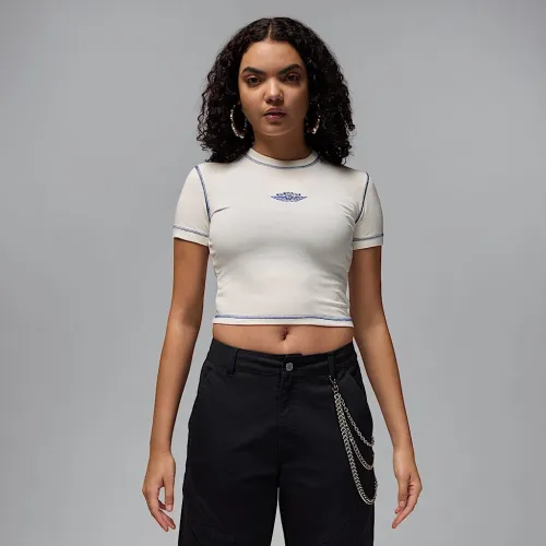 Nike Jordan Rare Air женская Cropped Short-Sleeve футболка цвет белый