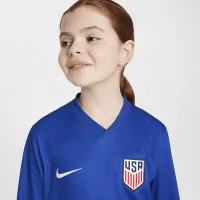 USMNT 2024 Stadium Away Big детские Nike Dri-FIT Soccer Long-Sleeve Replica Jersey синий