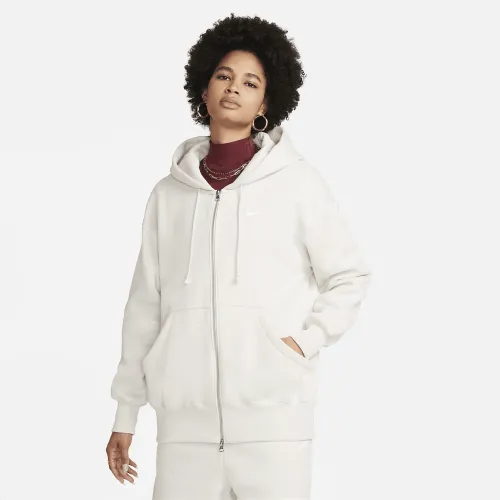Nike Sportswear Phoenix Fleece женская оверсайз Full-Zip Толстовка с капюшоном цвет коричневый