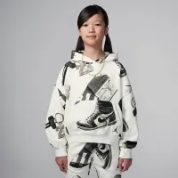 Nike Jordan Brooklyn Fleece Big дитячі Printed Pullover Толстовка з капюшоном колір білий