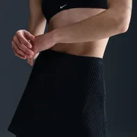 Nike Sportswear Chill Knit жіноча Ribbed Mini спідниця колір чорний