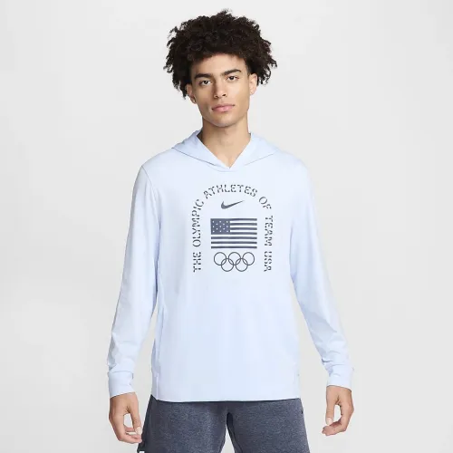 USA Restore чоловічі Nike Dri-FIT Yoga Lightweight Толстовка з капюшоном блакитний