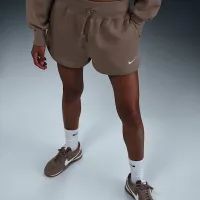 Nike Sportswear Phoenix Fleece жіноча З високою талією Loose шорти колір коричневий
