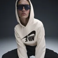 Nike Sportswear женская оверсайз Cropped French Terry Pullover Толстовка с капюшоном цвет белый
