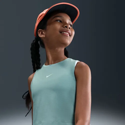 Nike Pro Girls' Dri-FIT тренировочные Tank Top цвет зеленый