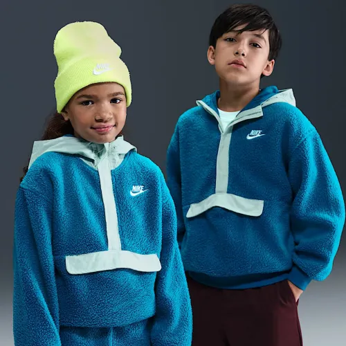 Nike Sportswear Club Fleece Big дитячі Loose 1/4-Zip Толстовка з капюшоном блакитний