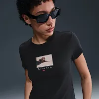 Nike Sportswear Chill Knit женская Slim Cropped футболка цвет черный