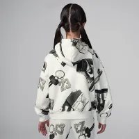 Nike Jordan Brooklyn Fleece Big дитячі Printed Pullover Толстовка з капюшоном колір білий