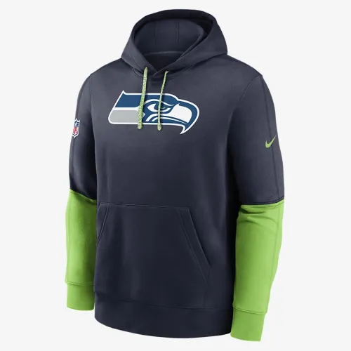 Seattle Seahawks Sideline Team Issue Club чоловічі Nike NFL Pullover Толстовка з капюшоном блакитний