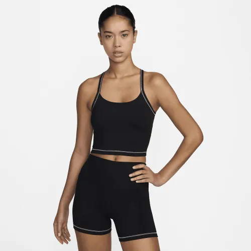 Nike One Fitted жіноча Dri-FIT Cropped Tank Top колір чорний