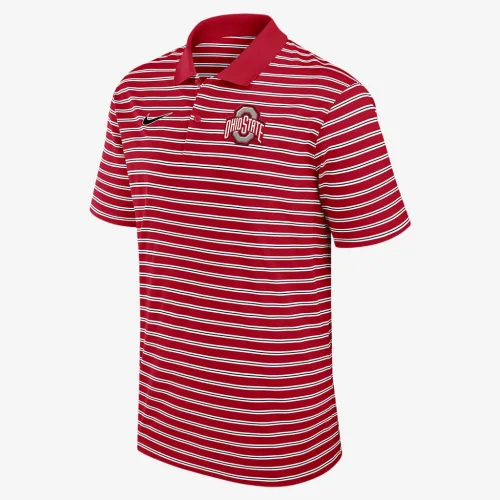 Ohio State Buckeyes Primetime Victory Striped мужские Nike Dri-FIT College Polo цвет красный