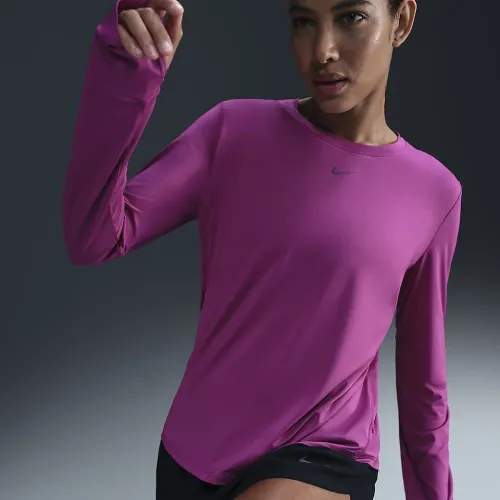 Nike One Classic жіноча Dri-FIT Long-Sleeve Top колір фіолетовий
