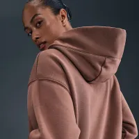 Nike Sportswear Phoenix Fleece женская оверсайз Pullover Толстовка с капюшоном цвет коричневый