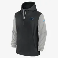 Carolina Panthers Sideline Pre-Game Player мужские Nike NFL 1/2-Zip Hooded Куртка цвет черный