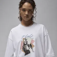 Nike Jordan женская оверсайз Graphic футболка цвет белый