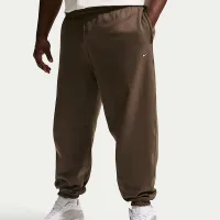 Nike Solo Swoosh мужские Cuffed Fleece Pants цвет коричневый