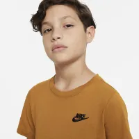 Nike Sportswear Big детские футболка цвет коричневый