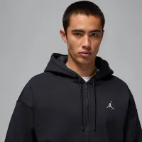 Nike Jordan Brooklyn Fleece мужские оверсайз Full-Zip Толстовка с капюшоном цвет черный