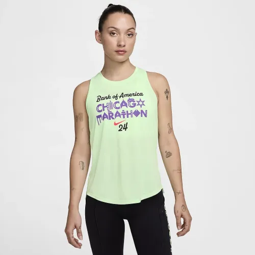 Nike One жіноча Dri-FIT Running Tank Top колір зелений