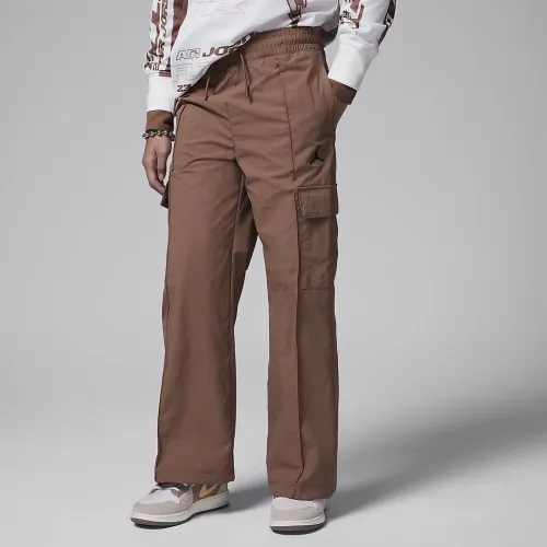 Nike Jordan Big дитячі Double Cargo Woven Pants колір коричневий