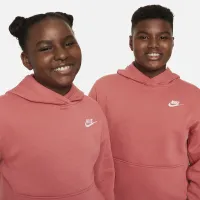 Nike Sportswear Club Fleece Big дитячі Pullover Толстовка з капюшоном (Extended Size) колір червоний