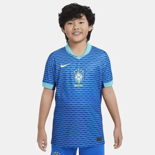 Brazil 2024 Stadium Away Big детские Nike Dri-FIT Soccer Replica Jersey синий