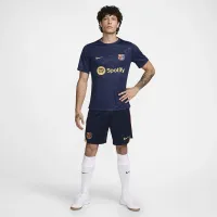 FC Barcelona Academy Pro Home чоловічі Nike Dri-FIT Soccer Pre-Match Short-Sleeve Top блакитний