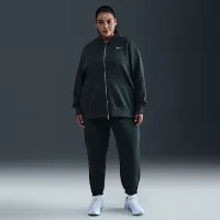 Nike Sportswear Phoenix Fleece женская оверсайз Full-Zip Толстовка с капюшоном (большие размеры) цвет зеленый