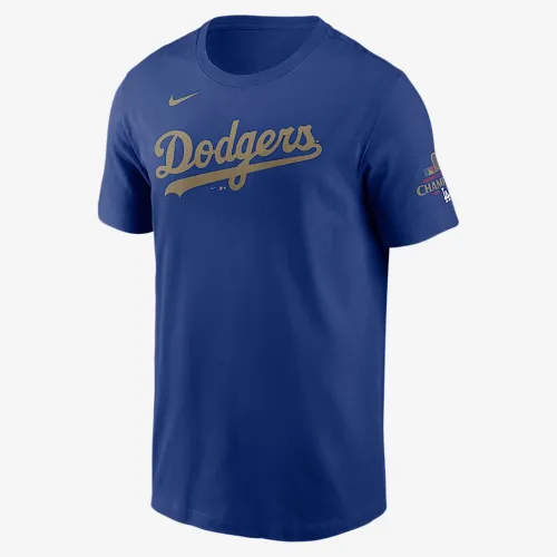 Yoshinobu Yamamoto Los Angeles Dodgers 2025 World Series Champions Gold чоловічі Nike MLB футболка блакитний