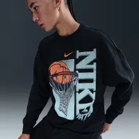 Nike Club женская Fleece Loose Crew цвет черный