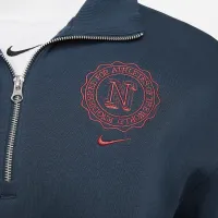Nike Sportswear Phoenix Fleece Heritage женская оверсайз 1/2-Zip Crop свитшот синий