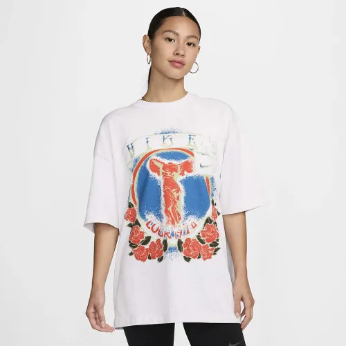 Nike Sportswear Essential жіноча оверсайз футболка колір коричневий