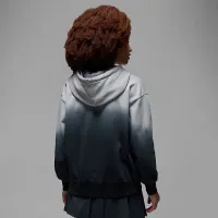 Nike Jordan Flight Fleece жіноча Satin-Lined Pullover Толстовка з капюшоном колір сірий