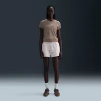 Nike Sportswear Chill Knit жіноча Slim Striped футболка колір коричневий