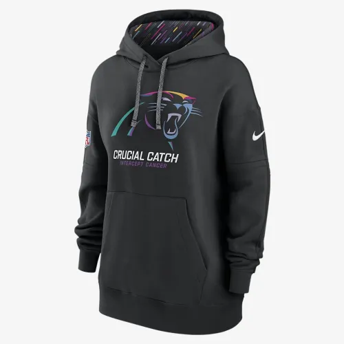 Carolina Panthers Crucial Catch Club женская Nike NFL Pullover Толстовка с капюшоном цвет черный
