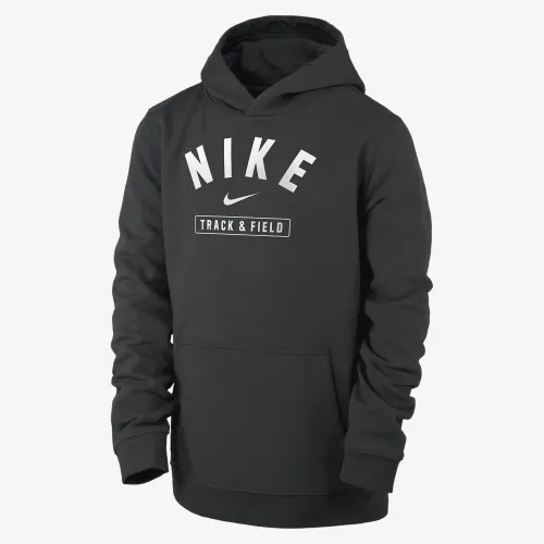 Nike Club Fleece Big детские Track & Field Толстовка с капюшоном цвет черный