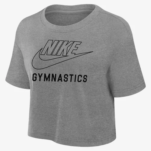 Nike Swoosh женская Gymnastics Cropped футболка цвет серый