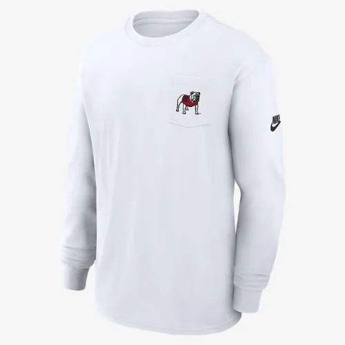 Georgia Bulldogs Legacy Max90 Pocket чоловічі Nike College Long-Sleeve футболка колір білий