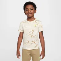 Nike Sportswear Little дитячі On the Move Printed Tee and French Terry шорти комплект колір коричневий