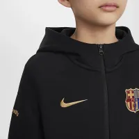 FC Barcelona Tech Fleece Big детские (для мальчиков) Nike Soccer Full-Zip Толстовка с капюшоном цвет черный