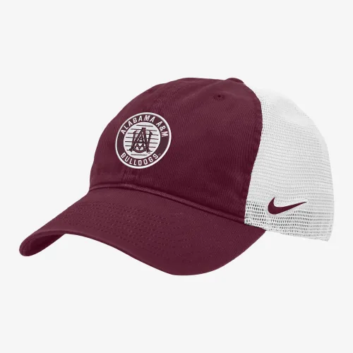Alabama A&M Heritage86 Nike College Trucker Hat цвет красный