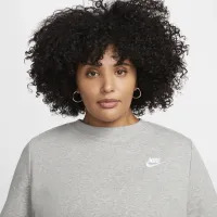 Nike Sportswear Club Fleece женская Crew-Neck свитшот (большие размеры) цвет серый